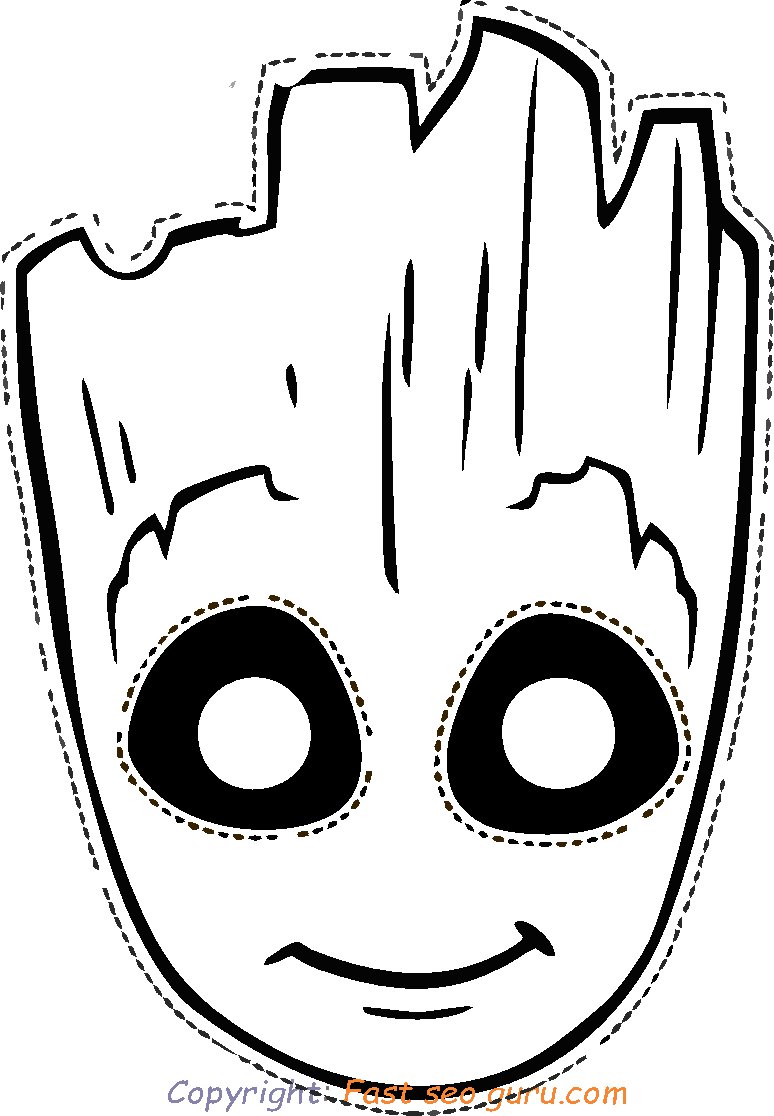 printable groot mask coloring pages